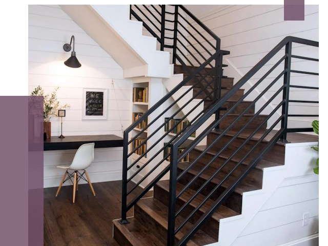 Перила для лестницы в доме в Переславле-Залесском от 7525 руб. — ПРОЛЁТ-Прс