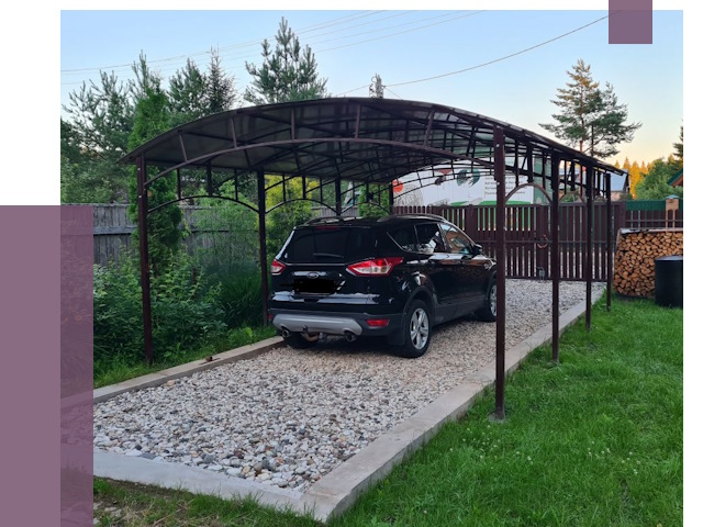 Навесы для автомобиля в Переславле-Залесском от 13337 руб.  | ПРОЛЁТ-Прс