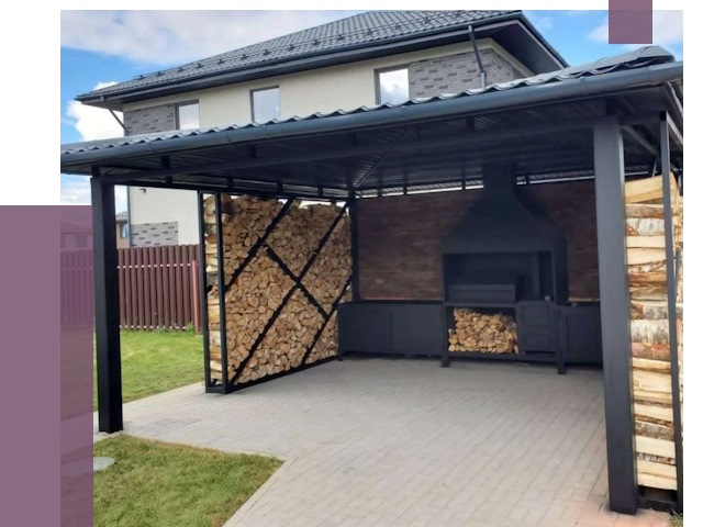 Навесы для барбекю в Переславле-Залесском от 12922 руб. под ключ | ПРОЛЁТ-Прс