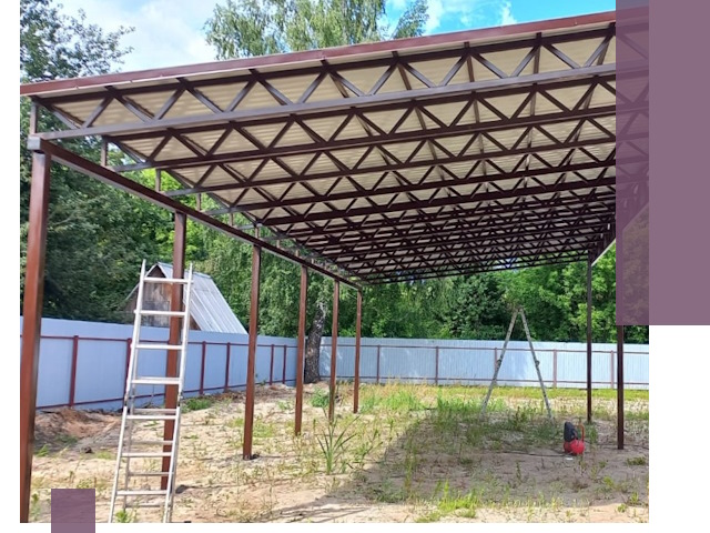 Односкатные навесы под ключ в Переславле-Залесском — изготовление и монтаж