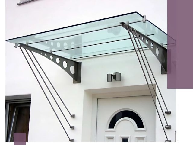 Козырьки над входом под ключ в Переславле-Залесском — изготовление и монтаж