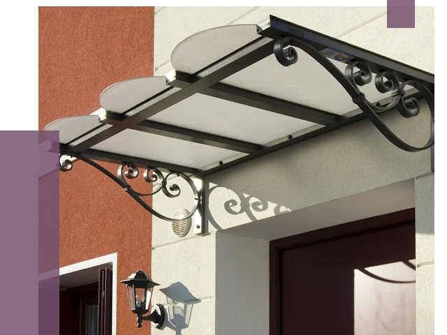 Односкатные козырьки в Переславле-Залесском от 8511 руб.  | ПРОЛЁТ-Прс