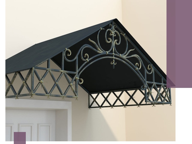 Двускатные металлические козырьки под ключ в Переславле-Залесском